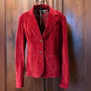 Women's Red Stretch Corduroy Blazer